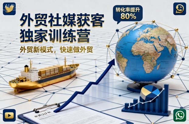 外贸社媒获客独家训练营，外贸新模式，快速做外贸-副业项目资源网