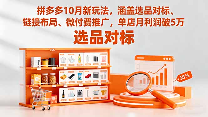 拼多多10月新玩法，涵盖选品对标、链接布局、微付费推广，单店月利润破5万-副业项目资源网