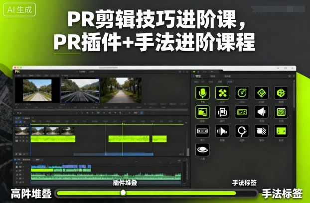 PR剪辑技巧进阶课，PR插件+手法进阶课程-副业项目资源网
