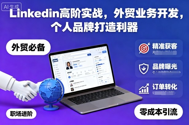 Linkedin高阶实战,外贸业务开发,个人品牌打造利器-副业项目资源网