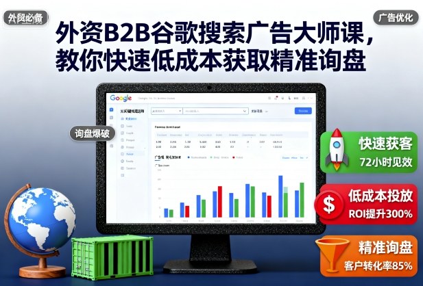 外资B2B谷歌搜索广告大师课,教你快速低成本获取精准询盘-副业项目资源网