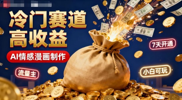 公众号冷门赛道,用AI做情感漫画,7天开通流量主,操作简单,小白可玩-副业项目资源网