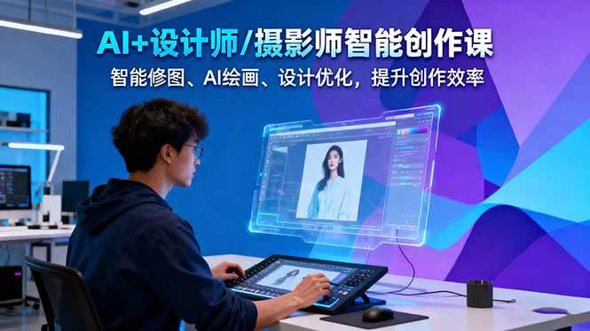AI+设计师/摄影师智能创作课:智能修图、AI绘画、设计优化,提升创作效率-副业项目资源网