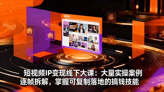 短视频IP变现线下大课:大量实操案例逐帧拆解,掌握可复制落地的搞钱技能-副业项目资源网