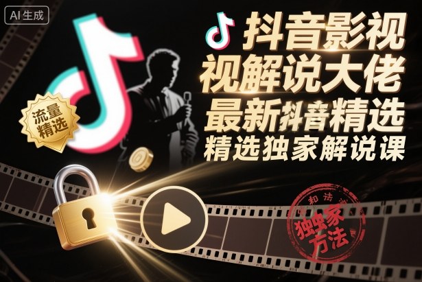 抖音影视解说大佬最新抖音进精选和独家方法,精选独家解说课-副业项目资源网