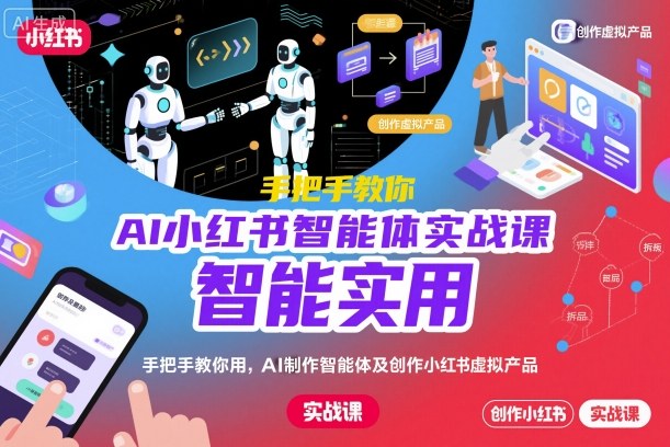 AI小红书智能体实战课,手把手教你用AI制作智能体及创作小红书虚拟产品,提效+内容商业化-副业项目资源网