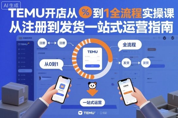 TEMU开店从0到1全流程实操课,从注册到发货一站式运营指南-副业项目资源网