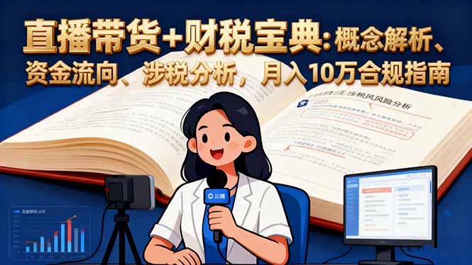 直播带货+财税宝典:概念解析、资金流向、涉税分析,月入10万合规指南-副业项目资源网